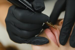 Permanent Make-up on her Lips